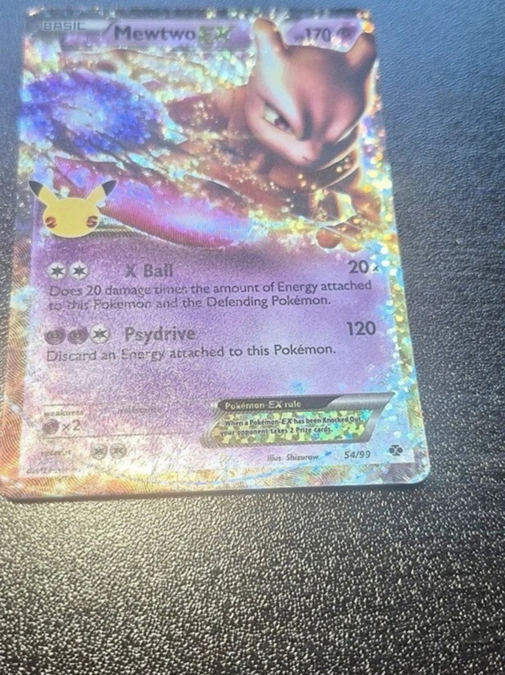Pokemon Mewtwo ex Holographic Trading Card